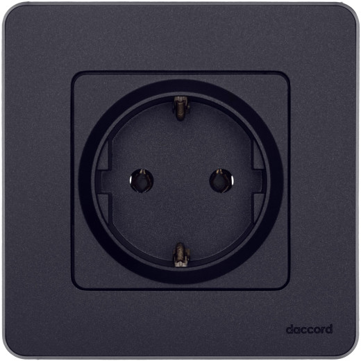 Розетка с заземлением - Legrand/Daccord Inspiria - без шторок 16А 250В винтовые зажимы - антрацит