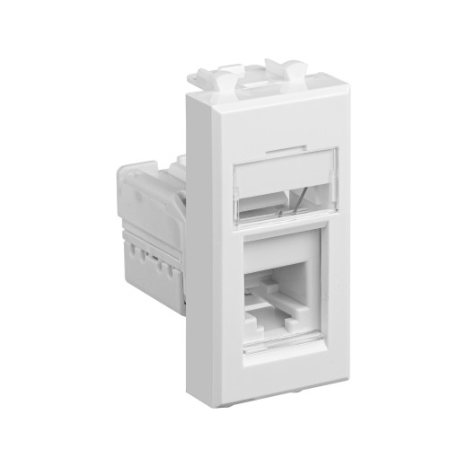 Телефонная розетка RJ-12 модульная, Avanti, белое облако, 1 модуль