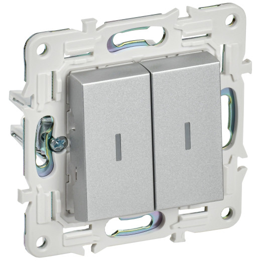 SKANDY Выключ. 2-кл. прох. с инд. 10А SK-V10S сереб. IEK