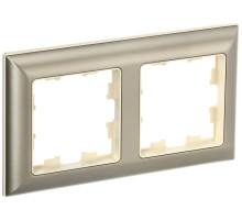 IEK BRITE DECOR Шампань/беж 3D-форма Рамка 2-м РУ-2-Бр