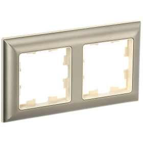 IEK BRITE DECOR Шампань/беж 3D-форма Рамка 2-м РУ-2-Бр