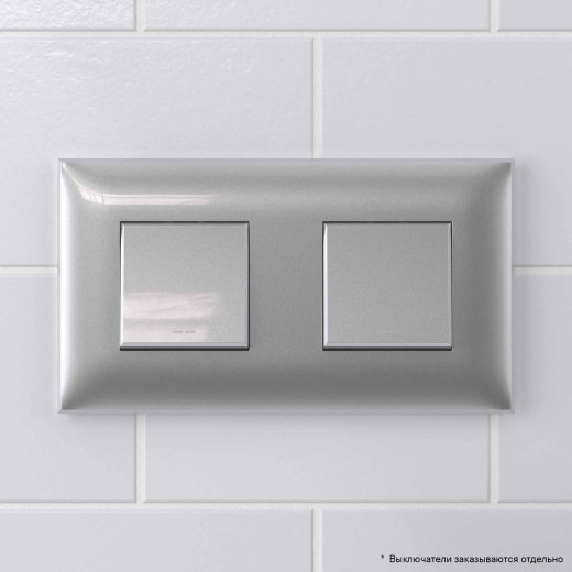 Рамка 2 поста (4 мод.), Avanti, закаленная сталь