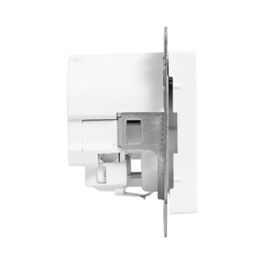 Механизм розетки с USB-A+С - 2шт, 16А, с заземлением, со шторками, белый Эпика EKF