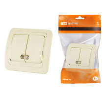 TDM Выключатель 2-кл. с подсветкой 10А сл. кость 