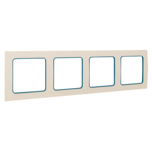 Стокгольм Рамка 4-местная белая с линией цвета синий EKF PROxima