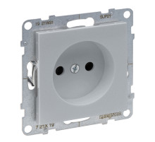Legrand/Daccord SUNO Алюминий Силовая розетка 2К 16А 250В. C защитными шторками. Винтовые зажимы.