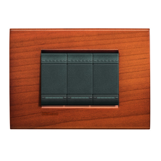 Livinglight Рамка прямоугольная, 3 модуля, цвет Американская вишня