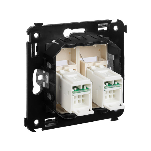 Компьютерная розетка RJ-45 в стену, кат.5e двойная, Avanti, ванильная дымка