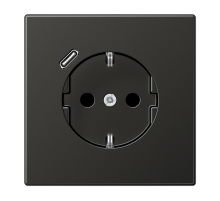 JUNG Розетка SCHUKO® с USB-зарядным устройством, тип С термопласт антрацит