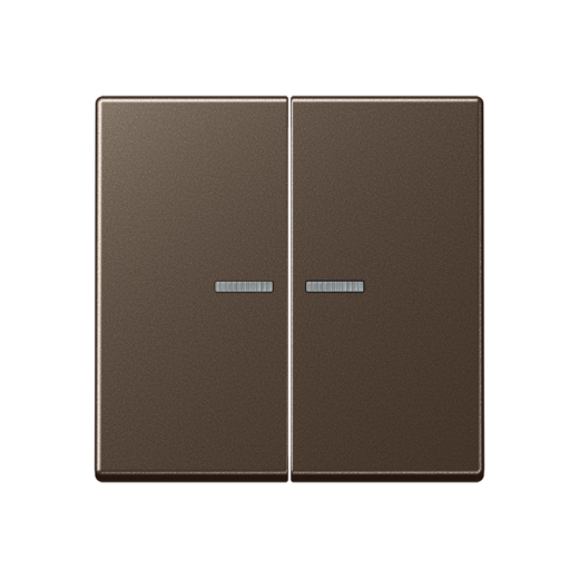 Двойная клавиша с окошками для балансирных механизмов выключателей (кнопок), в комплекте с AS90-5HP (крепежный элемент), возможно IP44, дюропласт, мокко, A500