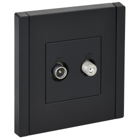 IEK FORTE&PIANO Черный Розетка двойная TV+SAT FP138
