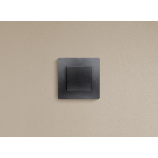 Выключатель одноклавишный - Legrand Etika - 10А 250В безвинтовые зажимы - антрацит