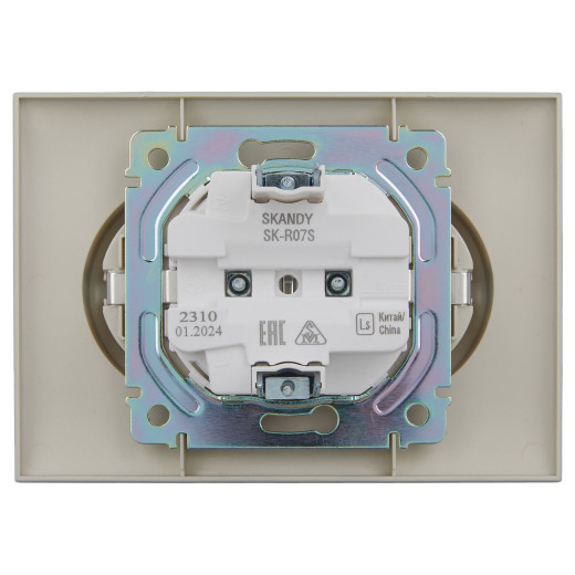 SKANDY Роз. 2-я с з/к/ш 16А в сб. SK-R07S сереб. IEK