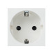 Розетка 45x45 с заземлением, с защ. шторками, 90 градусов, белая EKF
