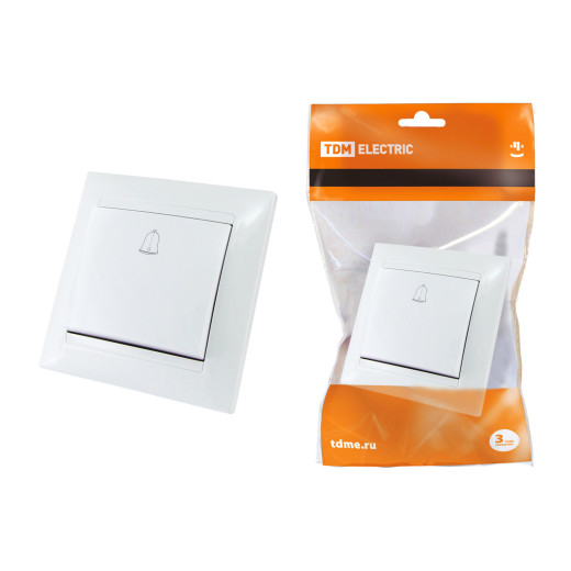 Кнопка звонковая 6А белая 