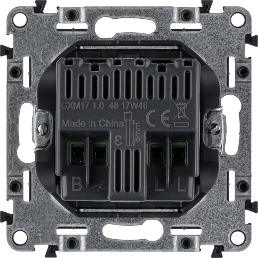 Valena ALLURE.Светорегулятор с поворотной ручкой универсальный 300Вт без нейтрали.С лицевой панелью.Белый