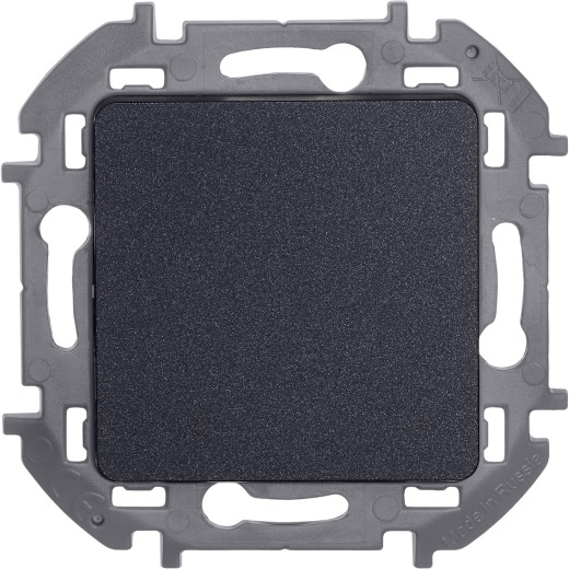 Выключатель одноклавишный - Legrand/Daccord Inspiria - 10АХ 250В безвинтовые зажимы - антрацит