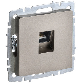 IEK BRITE BASE Шампань Розетка комп. RJ45 кат.5E РК10-БрШ шампань