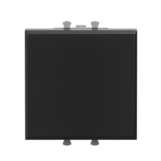 Кнопка одноклавишная модульная, Avanti, черный квадрат, 2 модуля