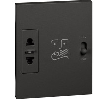 BT Living now Черный Механизм Розетка для электробритв 230В-127/230В 20ВА 3 мод.