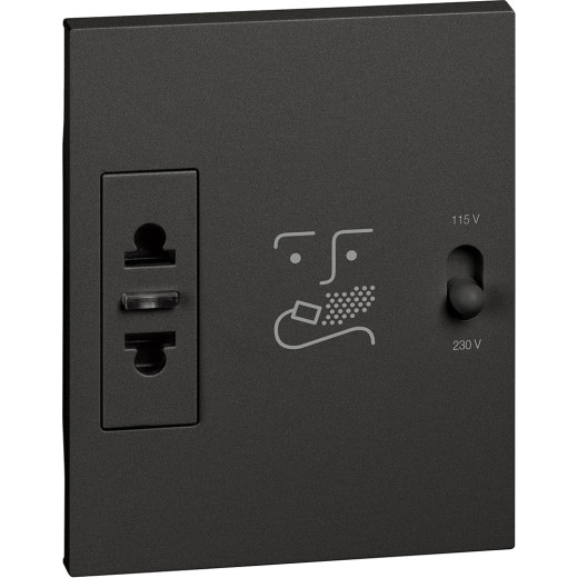 LIVING NOW. Розетка для электробритв 230В-127/230В 20ВА 3 модуля.Цвет Черный.