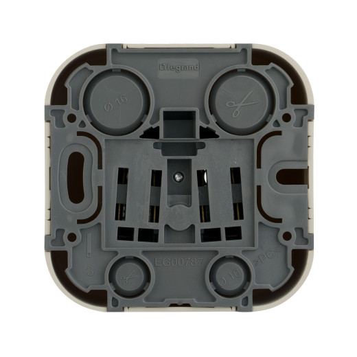 Розетка без заземления - Legrand Quteo - без шторок IP20 16А 250В винтовые зажимы накладной монтаж - слоновая кость