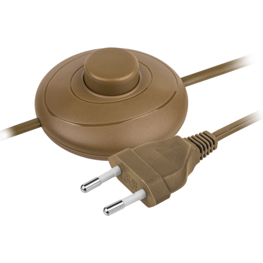 Шнур Navigator 61 718 NPS-FS01-170-2x0.5-BR 1.7м с выкл. коричневый