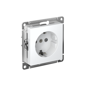 Systeme Electric AtlasDesign Белый Розетка с заземлением, 16А, мех., быстрозажим. клем.