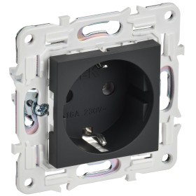 IEK SKANDY Графит Розетка с/з без защитных шторок 16А SK-R05G