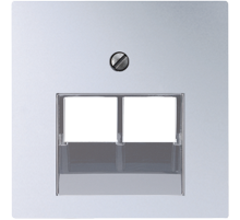 JUNG AS 500 Алюминий Накладка 2-ой наклонной ТЛФ/комп розетки ударопрочная