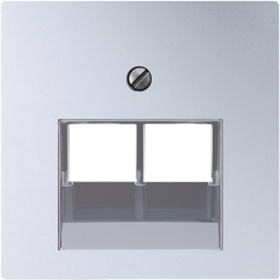 JUNG AS 500 Алюминий Накладка 2-ой наклонной ТЛФ/комп розетки ударопрочная