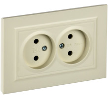 IEK BRITE Беж Розетка 2-я без з/к/ш 10А в сборе РС12-2-БрКр