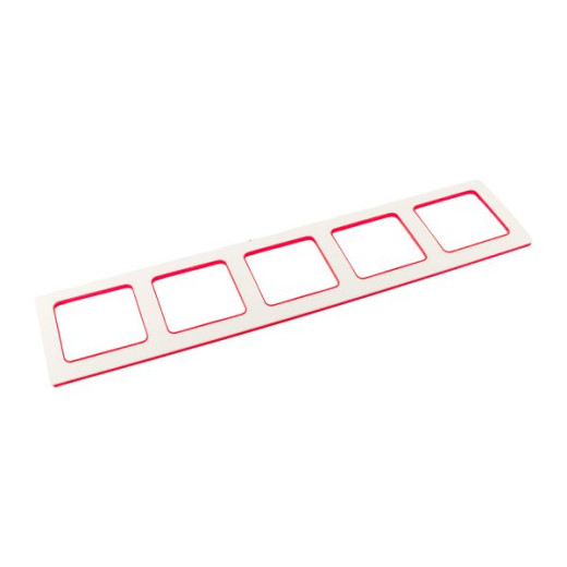 Стокгольм Рамка 5-местная белая с линией цвета красный EKF