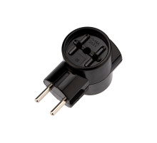 REXANT Тройник электрический РЕТРО 10А б/з черный (карболит).