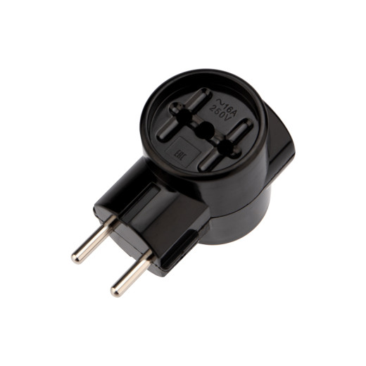 Тройник электрический РЕТРО 16А б/з черный (карболит) REXANT