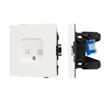 Arlight Механизм компьютерной розетки двойной SCT-TENDO-MPC2-SFPL-WH (RJ-45, CAT6) (-)