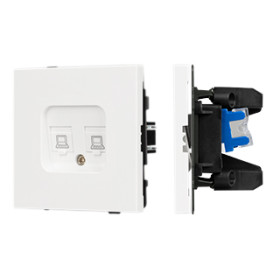 Arlight Механизм компьютерной розетки двойной SCT-TENDO-MPC2-SFPL-WH (RJ-45, CAT6) (-)