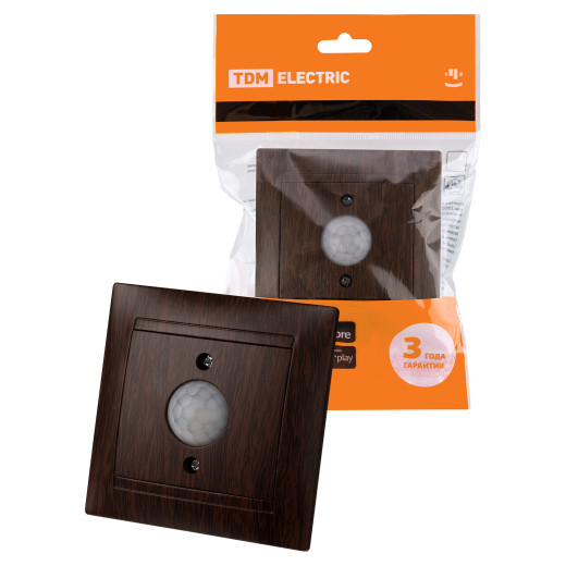 Выключатель с датчиком движения 1А  венге 