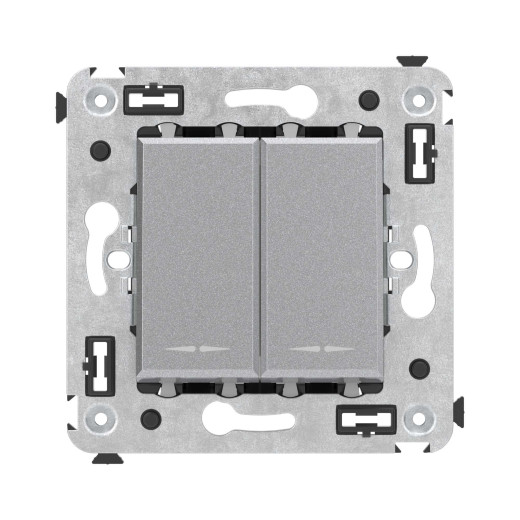 Кнопка двухклавишная в стену, Avanti, закаленная сталь