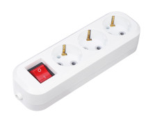 REXANT Колодка 3 гнезда с кнопкой c заземлением.