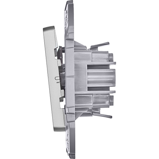 Выключатель кнопочный одноклавишный - Legrand/Daccord Inspiria - с нормально-открытым контактом 6А 250В безвинтовые зажимы - алюминий