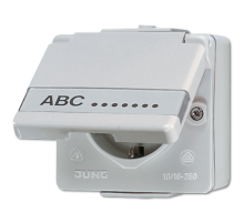 JUNG Штепсельная розетка SCHUKO для накладного монтажа 16A 250V ~ с полем для надписи