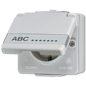 JUNG Штепсельная розетка SCHUKO для накладного монтажа 16A 250V ~ с полем для надписи