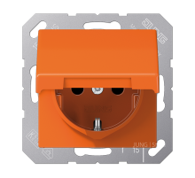 JUNG Штепсельная розетка SCHUKO 16A 250V~ с крышкой оранжевая