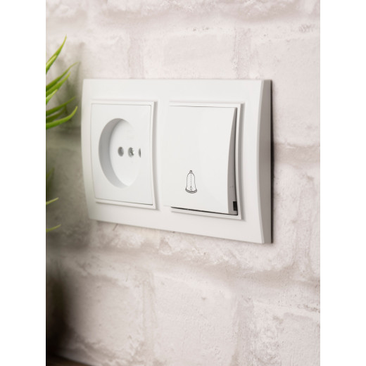 Минск Рамка 2-местная горизонтальная белая EKF Basic