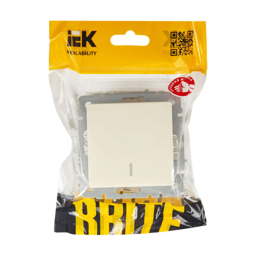 BRITE Выключ. 1-кл. с инд. 10А ВС10-1-1-БрКр беж. IEK