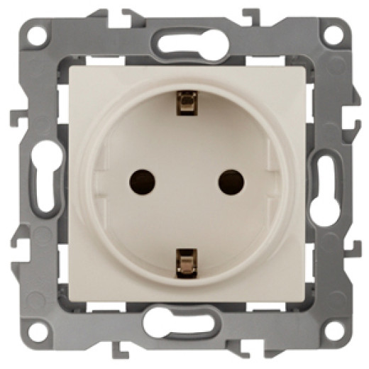 Розетка ЭРА Серия 12 12-2101-02 с заземлением 2P+E Schuko 16A-250В IP20 слоновая кость