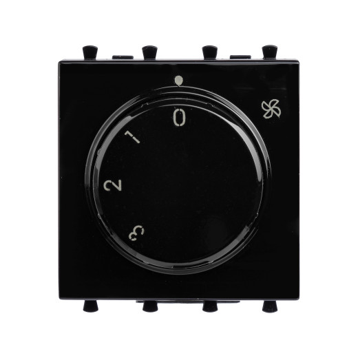 Механизм управления вентиляторами модульный, Avanti, черный квадрат, 2 модуля