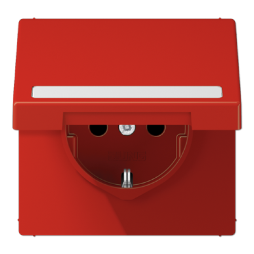 SCHUKO розетка с полем для надписи и крышкой