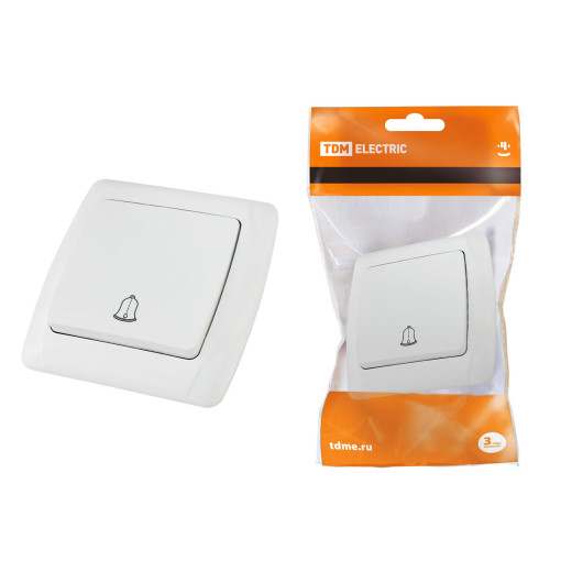 Кнопка звонковая 6А белая 